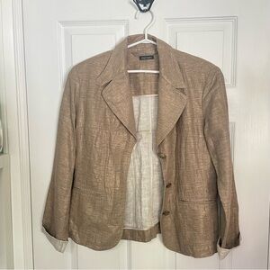 Monari Linen and Cotton Gold/Tan Jacket 10